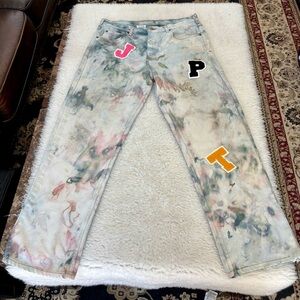 Carhartt Tie Dye w/ Patches Multicolor Men’s Straight leg Semi Distressed Jeans